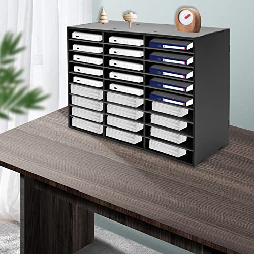 AngelcityCC Wood Mail Sorter Organizer, Literature Organizer, Student Mailbox for Classroom, Desktop Bill Paper Organizer for Office Home School