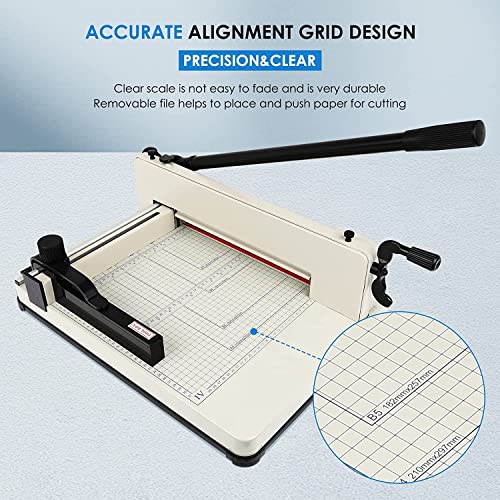 FAHKNS 12" Heavy Duty Guillotine Trimmer Paper Cutter,Cortadora de Papel 400 Sheets Paper Trimmer with Double Safety Protection Durable HSS Blade for Cutting Paper