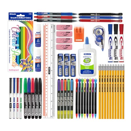 BAZIC PRODUCTS 66-Piece Back to School Supplies Kit