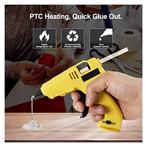 LIBODD Hot Glue Gun USB Charging Wireless Glue Gun with 100Pcs 7mm Glue Sticks DC Mini Gluegun Graft DIY Tool for Home School for DIY Arts, Crafts and Quick Repairs(N-220AY-20PC)