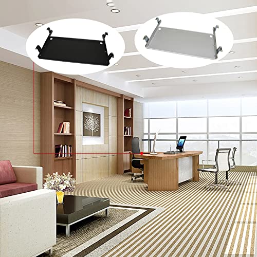 GAZOGJ Desk Steel Keyboard Tray Support Shelf - Sliding Under Desk - Keyboard Platform with Drawer Slide - Adjustable Height, Suitable for Most Desks and Study Desks,Black/Light,Black-590mm x 548mm
