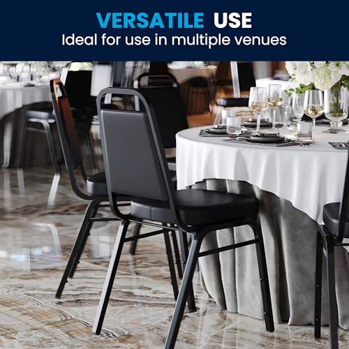 Flash Furniture Hercules Vinyl Banquet Chair, Black, 4-Pack