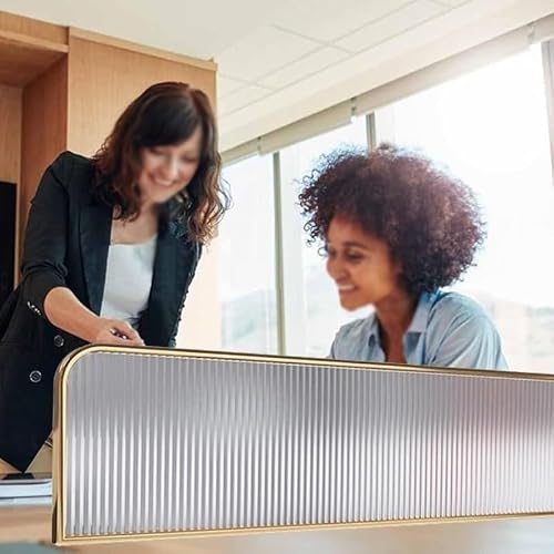Office Partition Screens Desk Privacy Panels for& Hotel 30cm Low Table Dividers Gold Color Stylish Workspace Separation for Dining Areas (60cm)