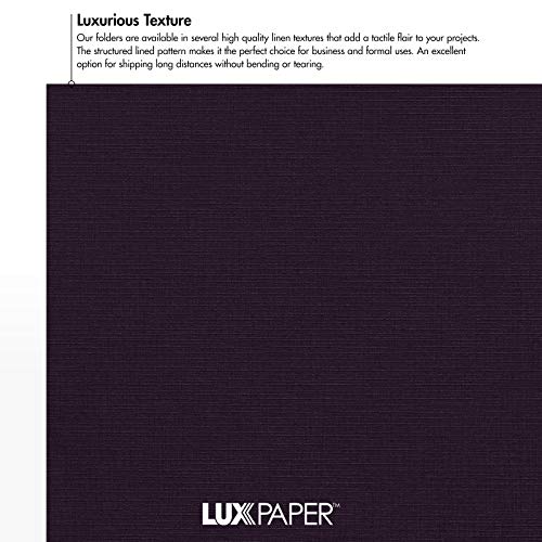 LUXPaper 9" x 12" Presentation Folders | Two Pocket | Burgundy Linen | 100lb. Cover | 100 Qty