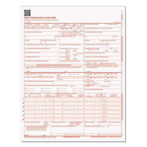 TOPS 50126RV Centers for Medicare and Medicaid Services Forms, 8 1/2 x 11 (Pack of 500 Forms)