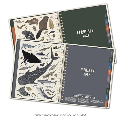 High Note 2027 Planner, 17-Month Weekly & Monthly Hardcover Planner: August 2026 to December 2027, 9" x 10", Orders of the Animals with Notes, Lists & Reference Pages + Sticker Sheet