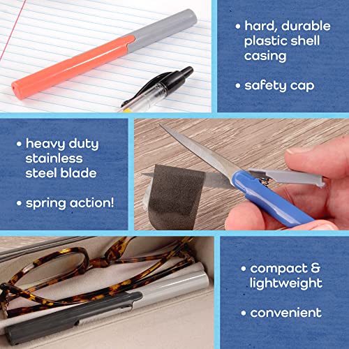 JubileeYarn TSA Compliant Pen-Style Portable Travel Scissors Bulk Pack - Purple - 30 Scissors