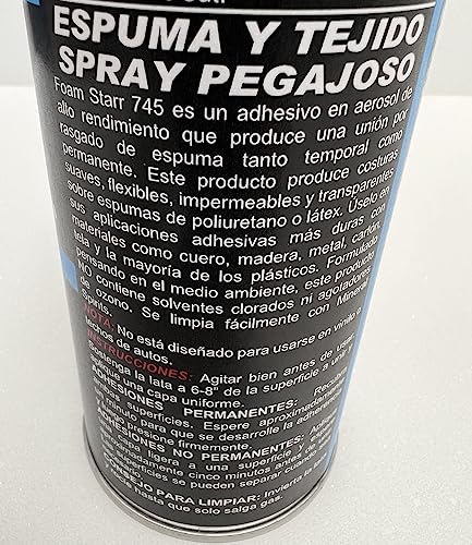 Foam Starr 745 Foam and Fabric Spray Glue Adhesive 12 oz. - 1 case/12 cans per case.