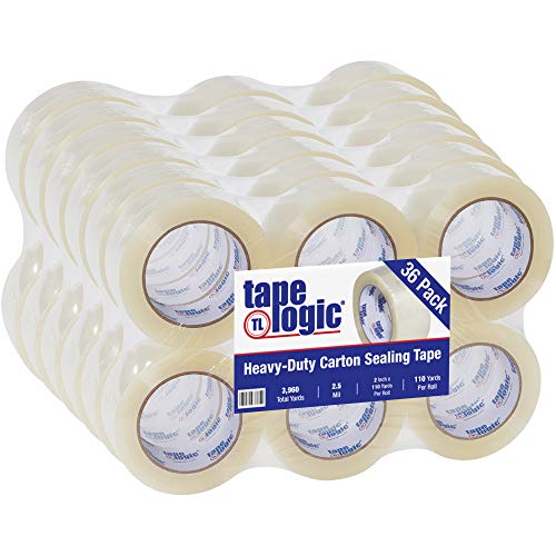 Aviditi Tape Logic 2 Inch x 110 Yard 2.5 Mil Clear, Heavy Duty Hot Melt Packing Tape, 36 Pack, Perfect for Packing, Shipping, Moving, Home and Office
