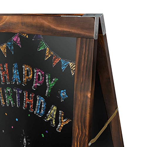 Arteza 40x20 Inch A-Frame Chalkboard Easel Set, Outdoor Chalkboard Sign with Chalk Sticks, Chalk Markers, Erasers, and Stencils, Standing Sign, Office Supplies for Businesses, Announcements & Events