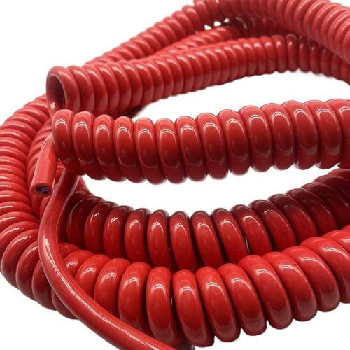 1 Coiled Power Cord 2 Core 1.5mm Square Spiral Cable Red Copper Spring Wire