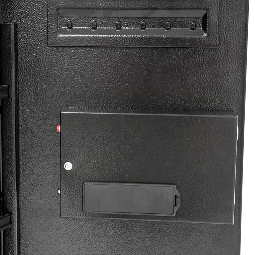 Steel Safe and Lock Box, Heavy Duty Wall Safe with Alarm, Digital Keypad Safe Box for Money, Jewelry, Document, Passport, 3.94"D x 14.57"W x 25.59"H, Black