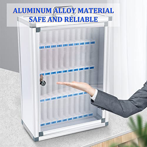 EliteBloom Slot Box,Storage Box,Office Storage,Lock Box Phone,Key Lock,Phones Holder Storage Box,Wall-Mounted,Silver-48Slots