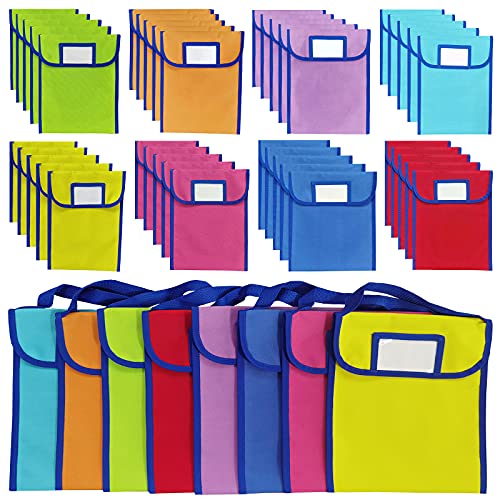 ABCKEY Reading Book Bags for Classroom Set of 40 with Clear Name Tag