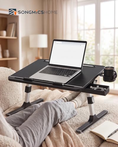SONGMICS HOME Lap Desk, Height & Angle Adjustable Laptop Stand for Bed