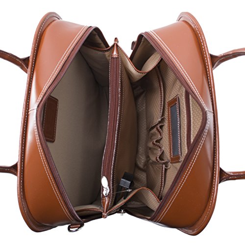 McKlein LA GRANGE, Top Grain Cowhide Leather, 15" Leather Detachable -Wheeled Ladies' Laptop/Computer & Tablet Business Briefcase Bag/Women's Rolling Overnight Travel Bag, Removable trolley case