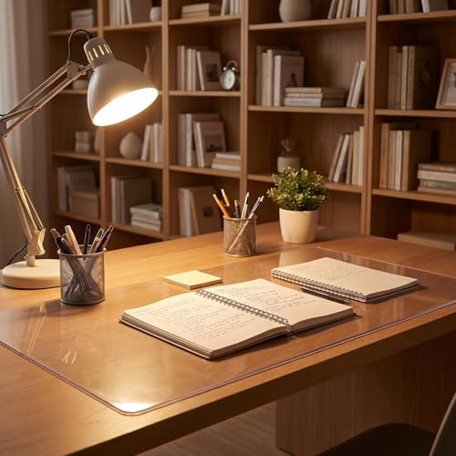 35x48 Inch Dining Table Protector Frosted Desk Pad Blotter Office Desktop Protector Mat for Computer Laptop Keyboard Plastic Vinyl Thick PVC Table Pad Cover Protector Waterproof Tablecloth
