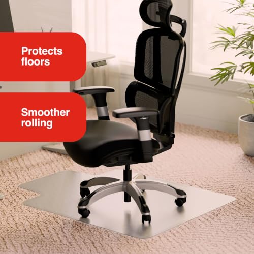 Staples Chair Mat for Medium-Pile Carpet with Lip, Clear, 36" x 48"