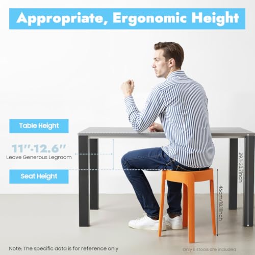 5 Pcs Plastic Stackable Stools 18 Inch Height Backless Classroom Stools