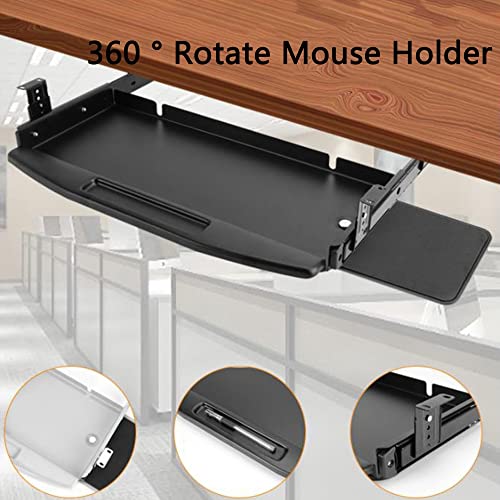 JKSVTF Computer Deskkeyboard Drawer Ergonomic Keyboard Tray Slide-Out Keyboard Platform Pull Out Platform Under Desk/Black/Normal (G Mouse +Beam)