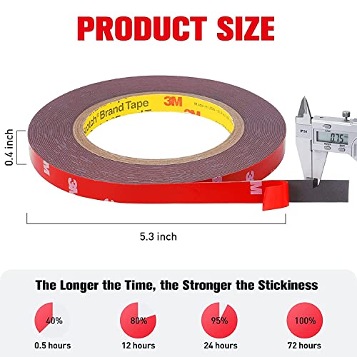 Double Sided Tape Heavy Duty, Super Strong Adhesive, 33ft x 0.4in, 2 Pack