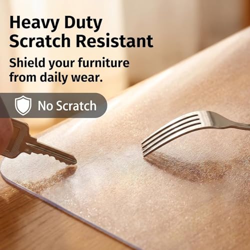 35x48 Inch Dining Table Protector Frosted Desk Pad Blotter Office Desktop Protector Mat for Computer Laptop Keyboard Plastic Vinyl Thick PVC Table Pad Cover Protector Waterproof Tablecloth