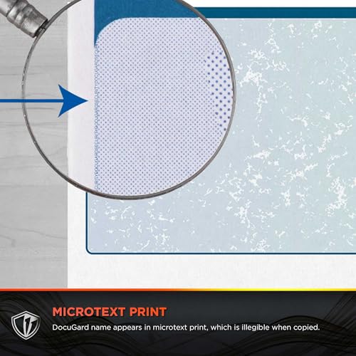 DocuGard Blue/Green Premier Prismatic Middle High Security Check Paper - QuickBooks & Laser/Inkjet Printer Compatible - 13 Security Features - 500 Blank Business Checks (04535)