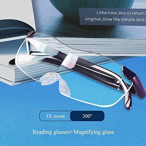 Magnifier Headset Hands Free Magnifying Glass -3X Lens Head Mounted Loupe Illuminated Reading for Seniors,Macular Degeneration,Jewellery, Antique, Gift, Inspection&map