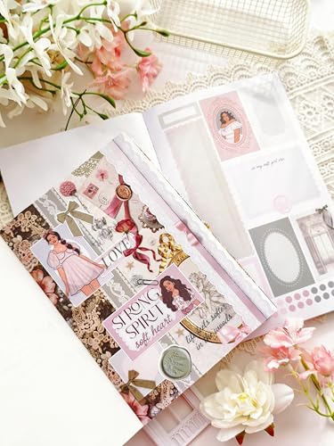 Rongrong Soft Girl Era Planner Sticker Book – Aesthetic Journal & Scrapbook Stickers for Planners, Bullet Journals & Scrapbooking | Feminine Vintage, Bows, Florals, Fashion & Self-Care Stickers