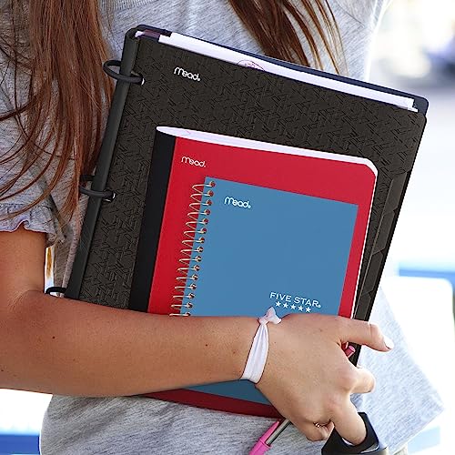 Five Star Spiral Notebooks, 12 Pack, 1 Subject, College Ruled Paper, 7" x 4 -/8", Personal Size, 80 Sheets, Purple, Orange, Green, Blue, Gray, Black (450048B-ECM)