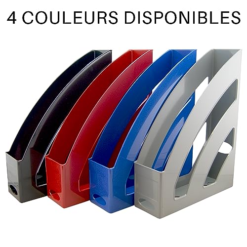 Waytex 931060 A4 Magazine Rack Vertical Desk Organiser Rigid Plastic – Black
