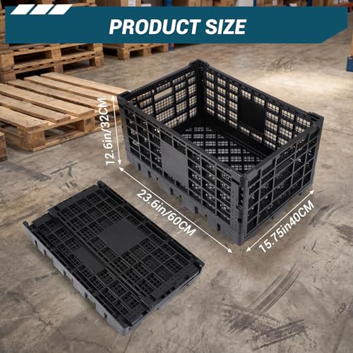 Aptliton Orizer 52L Heavy-Duty Stackable Collapsible Plastic Storage Crate