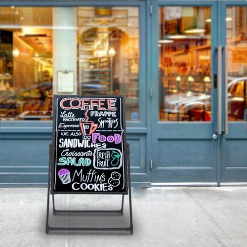 LED Message Writing Board,Self-Standing LED Signs Menu Board with Adjustable Height Aluminum Frame and High Brightness
