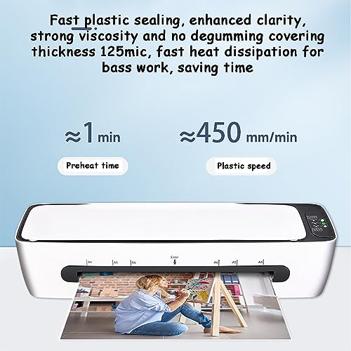 400W Desktop Thermal Laminator, 6 in 1 Thermal and Cold Laminator Machine with Paper Cutter, Hole Punch & Corner Rounder for Home School Office Teachers Use
