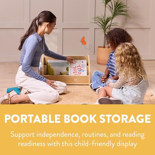 Back2School Express Double-Sided 4-Shelf Book Caddy with Timer, Natural