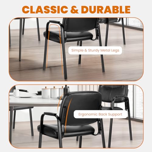 Sweetcrispy Waiting Room Chairs Set of 4, Office Guest Chairs No Wheels