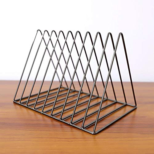 YXEDPBF Bookshelf Metal Rack, File Organizer,Book Rack, Magazine Newspaper Book Holder, 9 Slots Book Display for Office Home School,Black