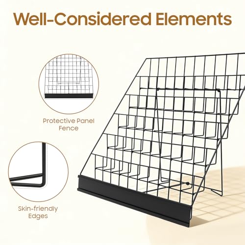 HEZHHA 6 Tier Book Display Stand Tabletop Comic Book Rack – 18 x 11 x 17.5 inch Magazine Rack for Classrooms, Offices, Libraries, Cafes, Homes