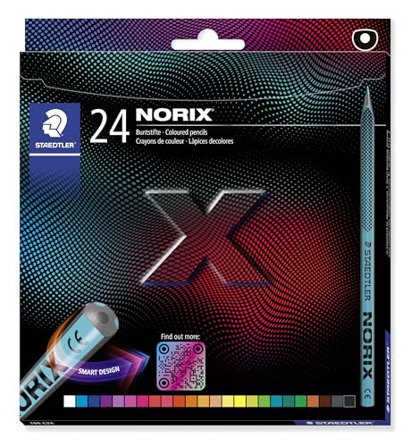 STAEDTLER Colouring Pencils - NORIX - 24 Assorted Colours - Pack of 24, 186 C24