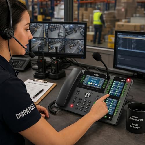 Fanvil X210i Enterprise SIP Console IP Phone, Triple Display with 106 DSS Keys, Dual Gigabit Ethernet PoE Business VoIP Phone