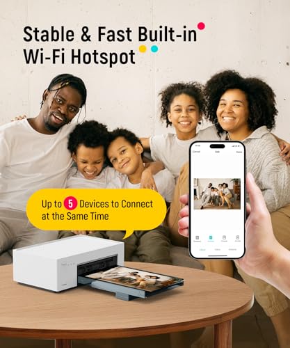 Liene M100 4x6'' Photo Printer, Phone Printer 100 Sheets & 3 Cartridges, Full-Color Photo, Portable Instant Photo Printer for iPhone Android, Thermal Dye Sublimation, Wi-Fi Picture Printer 100 Papers