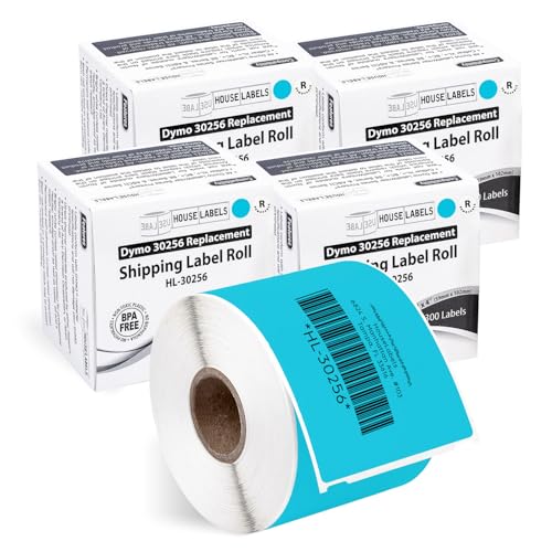 HouseLabels Compatible with Dymo 30256 Labels, Blue, 2-5/16" x 4"
