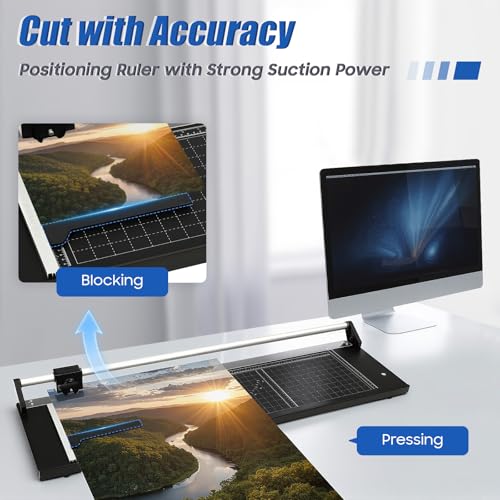 36 Inch Commercial Manual Rolling Cutter, Precision Rotary Paper Trimmer
