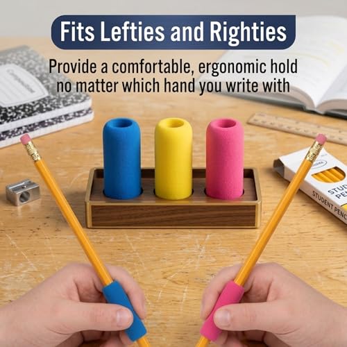 School Supply Boxes | Foam Pencil Grippers | 250 Pack | Assorted Colors of Black, Pink, Red, Royal Blue, Yellow, Sky Blue, Purple, & Orange