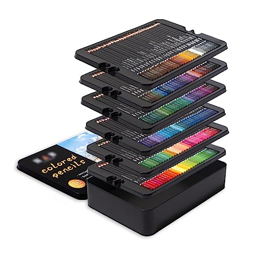 SIDUFHAOPKLL 180 Colours Oil Based Coloured Pencils Iron Box Set Art Painting Drawing Supplies Graffiti