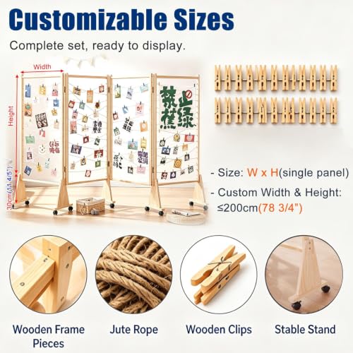 WWZHYX Small Wooden Display Rack No Wall Mount, Mobile Booth on Wheels
