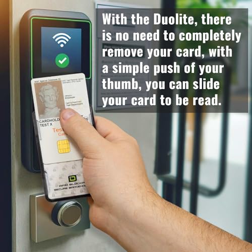 ID Stronghold - RFID Blocking Secure Badge Holder - Duolite 2 Card ID Holder - Poly Carbonate - Heavy Duty Hard Plastic ID Badge Holder - Molded and Assembled in The USA (Clear, 100)