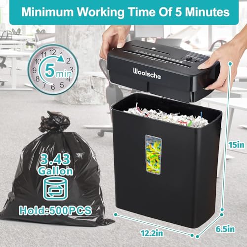 Black Paper Shredder for Home Office 10-Sheet Cross Cut Metal Shredder Machine with 3.43-Gallon Bucket P4 Security Level Shreds Paper CD and Credit Card 3-Mode Design for Jam Proof Operation