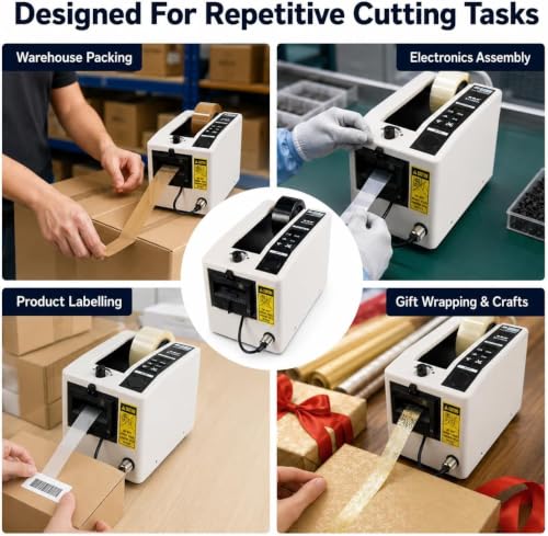Electric Automatic Tape Dispenser, Tape Cutting Machine, 7-50mm Width, 20-999mm Length Range, for All Kinds of Adhesive Tapes, Labelling & Electronic Tape Dispensing