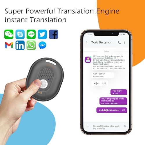 Rodxegu Translation Device, The Latest Instant Translation Device in 2024, Supports Video and Voice Call Translation, 138 Languages, 60 Day Standby, Suitable for iOS and Android (Grey)